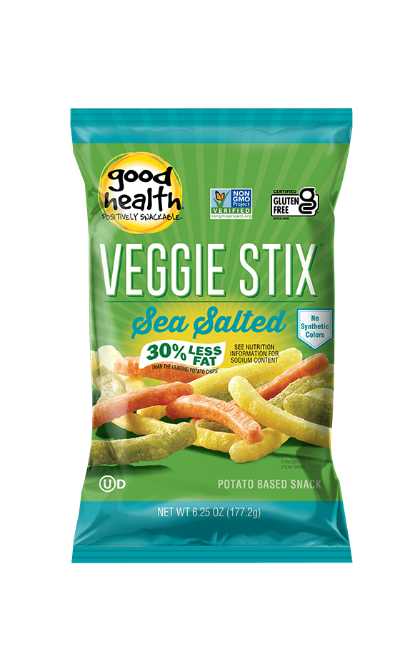 A bag of Good Health Veggie Stix